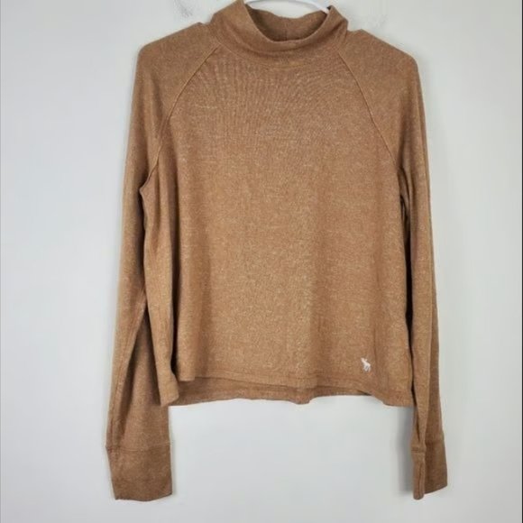 Accessories - Abercrombie & Fitch Tan Boxy Turtleneck Womens Size S Neutral Classic Capsule